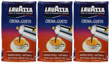 Lavazza Medium_Roast, Crema E Gusto Ground Coffee, Italian , 8.8-Ounce Bricks (Pack Of 3)