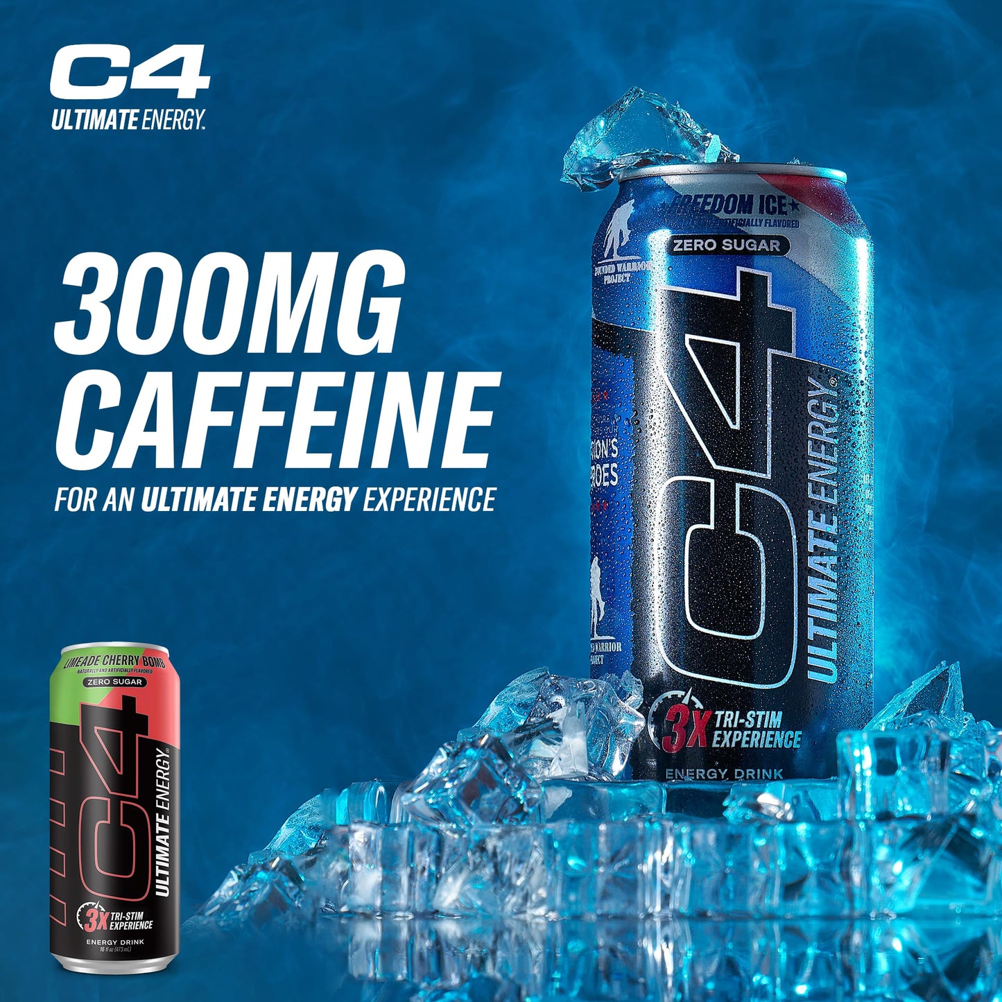 Cellucor C4 Ultimate Pre Workout Energy Drink, 300mg Caffeine, Limeade Cherry  , 16oz (Pack of 12)