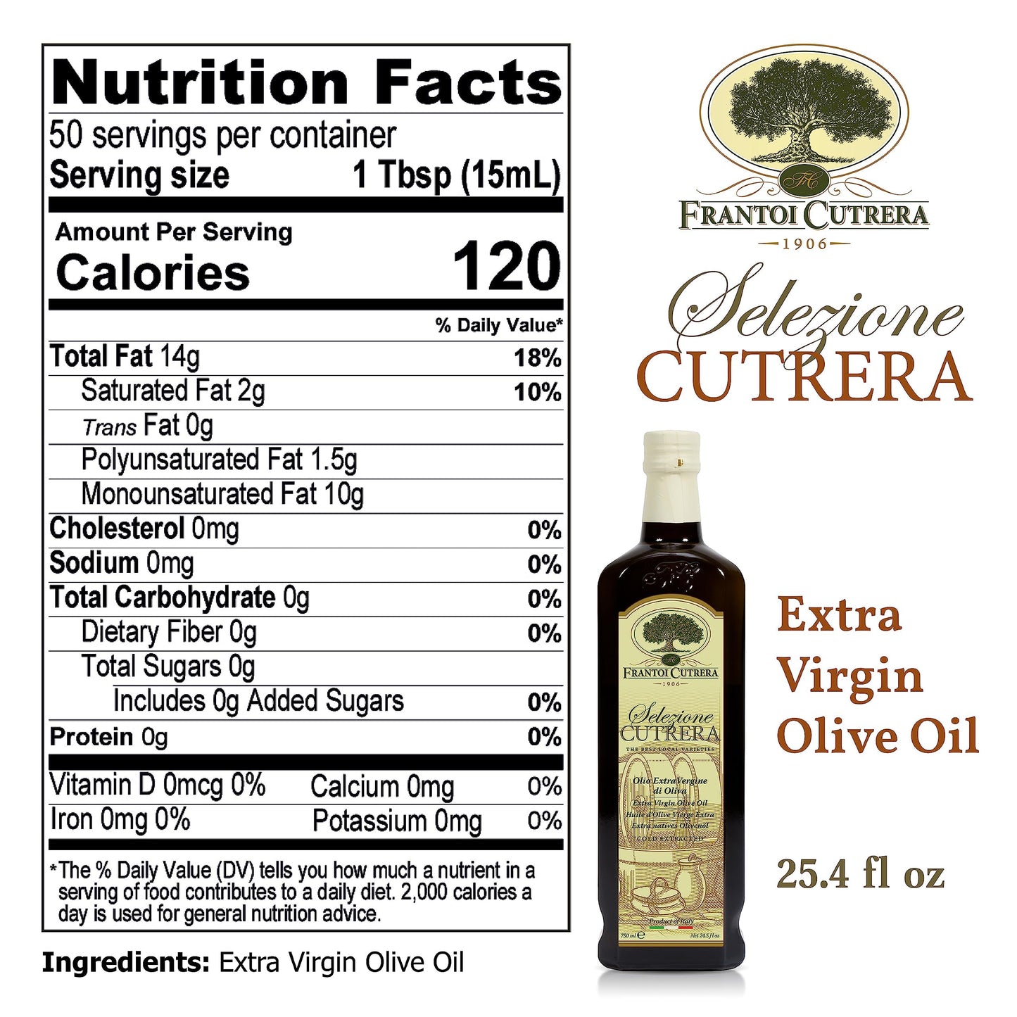 Frantoi Cutrera Extra Virgin Olive Oil, Premium Early Harvest, 24.5 Fl Oz (Pack of 4), Green Olive Oil, Model 301