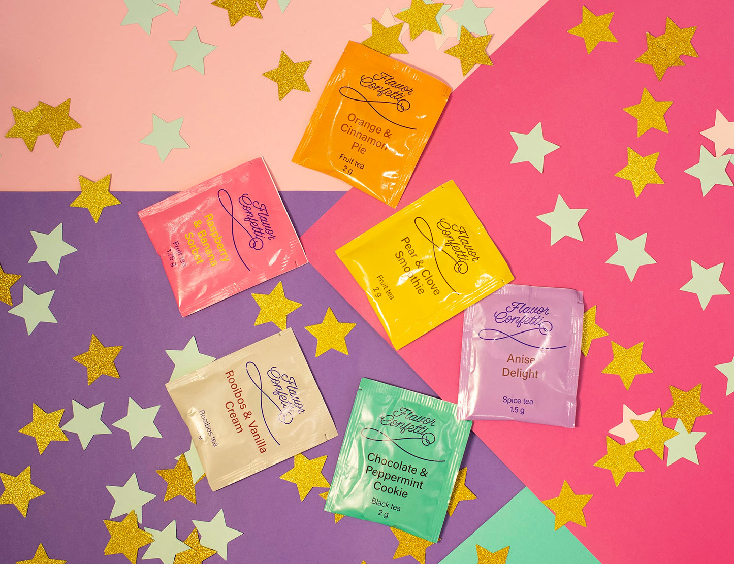 ACORUS | Flavor Confetti Tea Assortment | Natural Fruit and Herbal Tea Gift Set | Celebrate with 6 Different Flavors | Large Sel