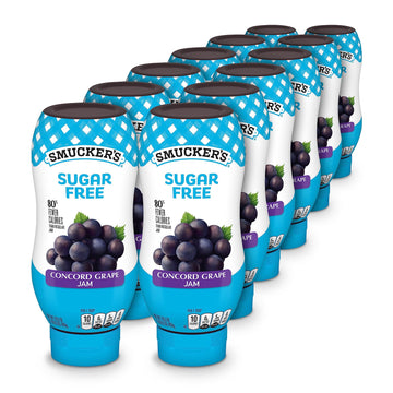 Smuckers Squeeze Sugar Free Concord Grape Jam, 16.5 oz. Bottle, 12 Count