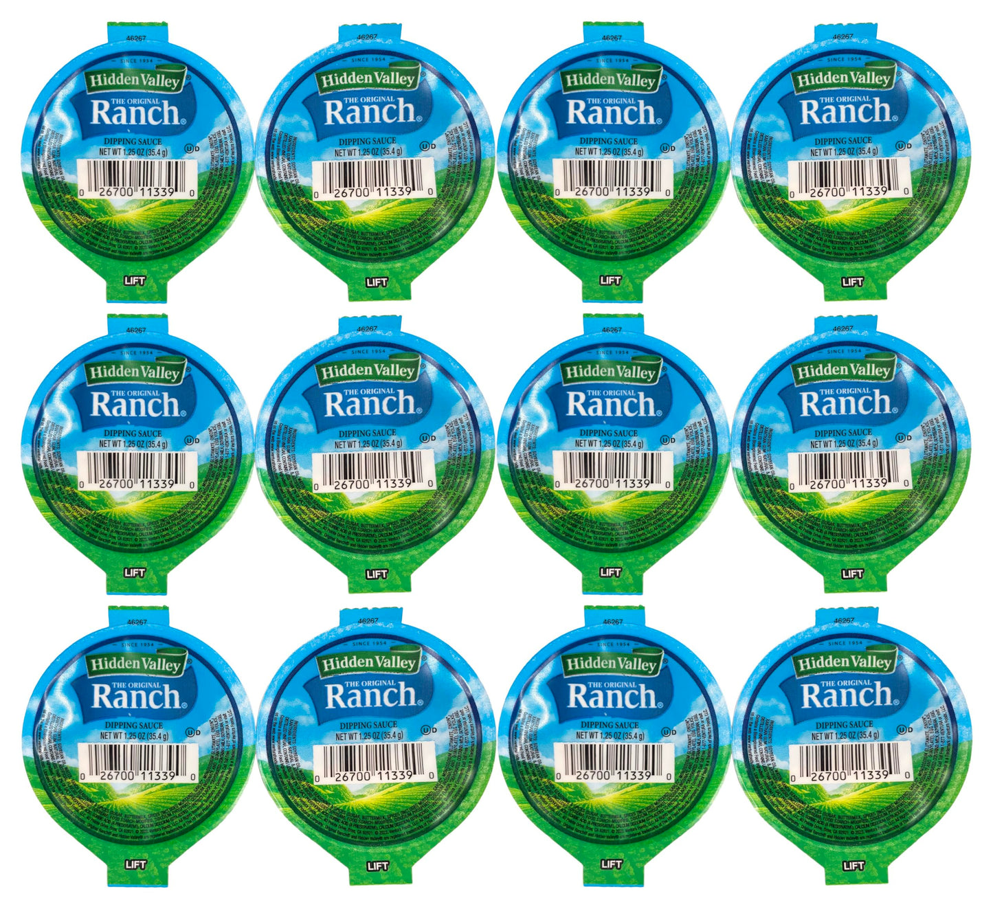 Hidden Valley Original Ranch Dressing 1.25 oz. Dipping Cup | Gluten-Free | Kosher | Made In America | 12 Count
