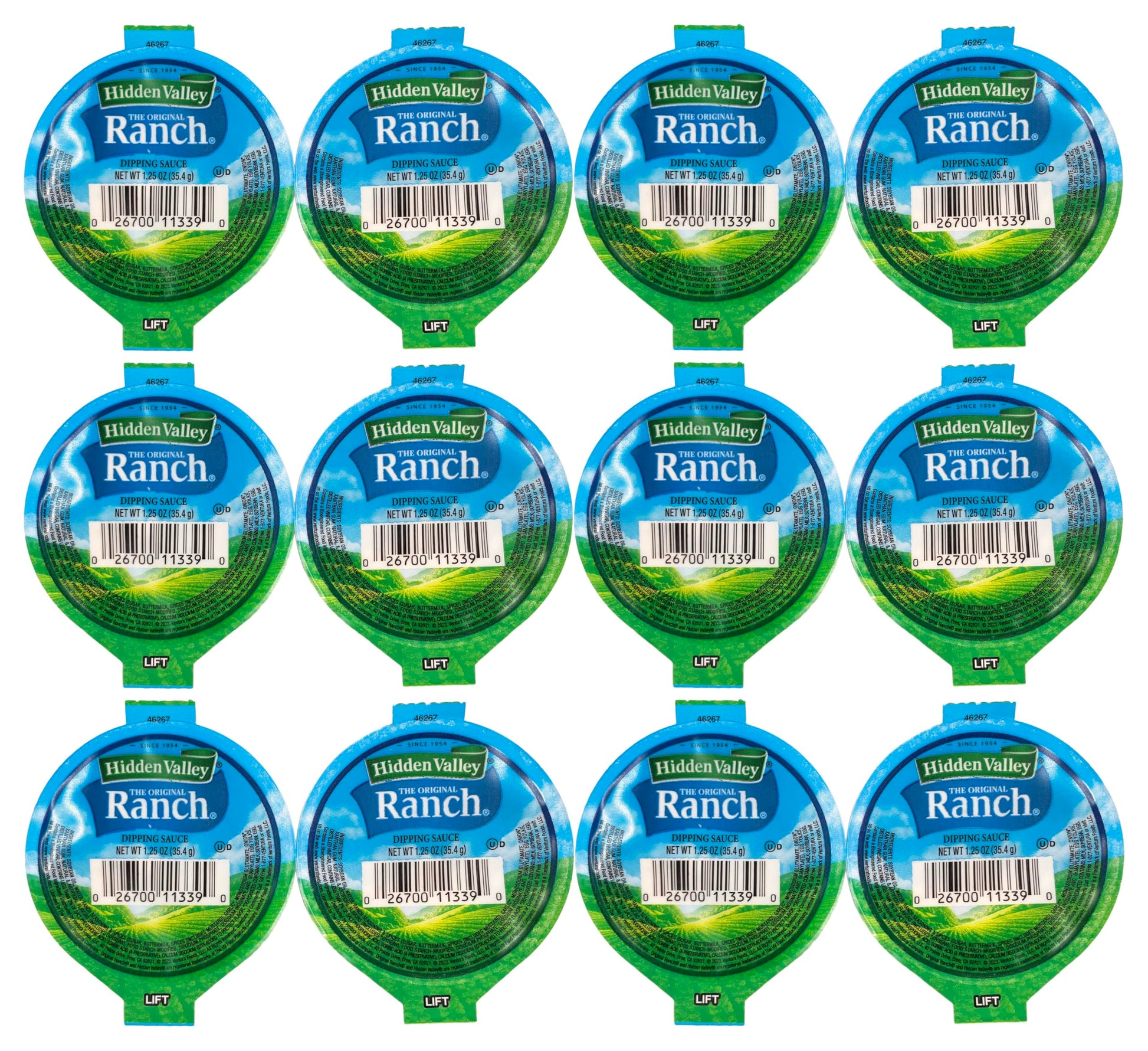 Hidden Valley Original Ranch Dressing 1.25 oz. Dipping Cup | Gluten-Free | Kosher | Made In America | 12 Count