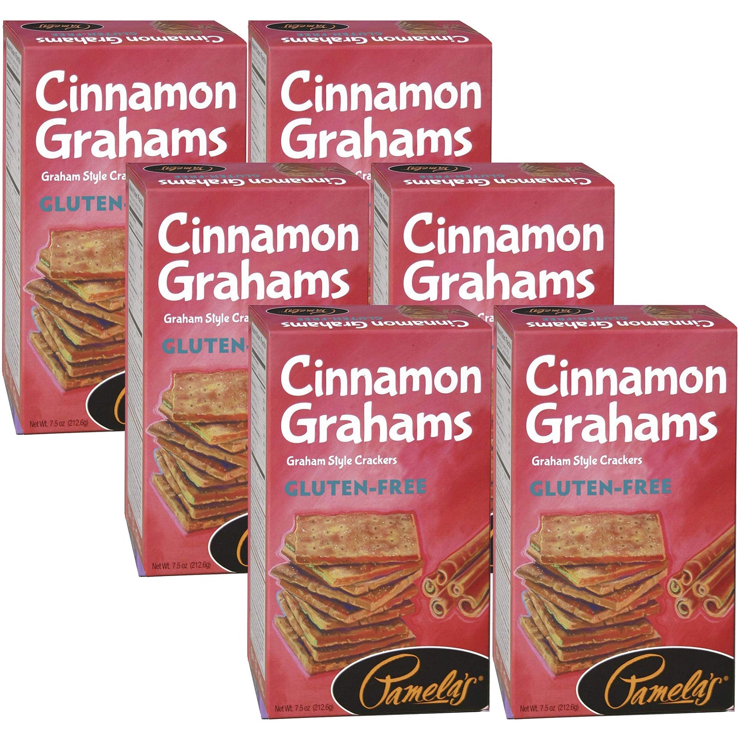 Pamelas Cinnamon Grahams, 7.5 Ounce, Pack of 6
