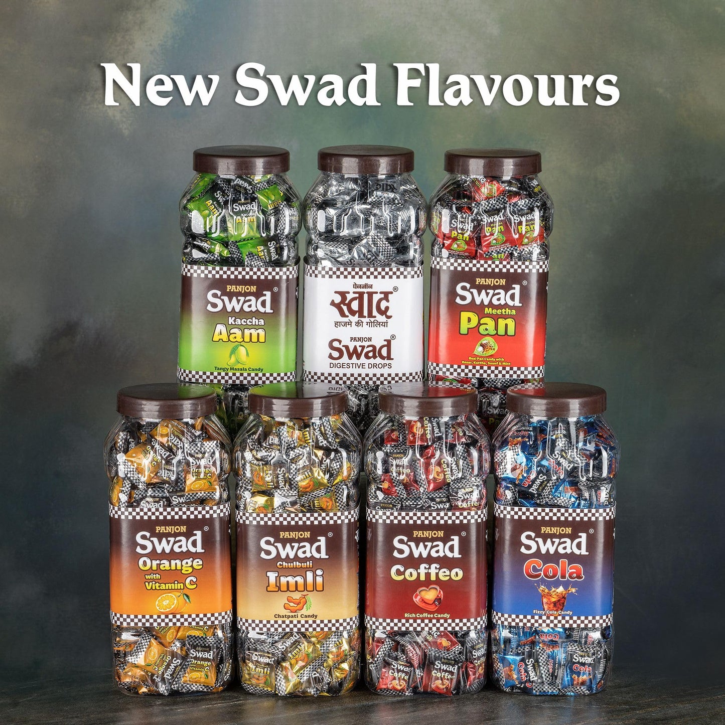 Swad Chulbuli Imli Hard Candy Jar 150 Pieces Authentic Tangy Tamarind Chatpati Candy Traditional Indian Snack Natural Ingredients Mouth Freshener Perfect Party Favor Gift