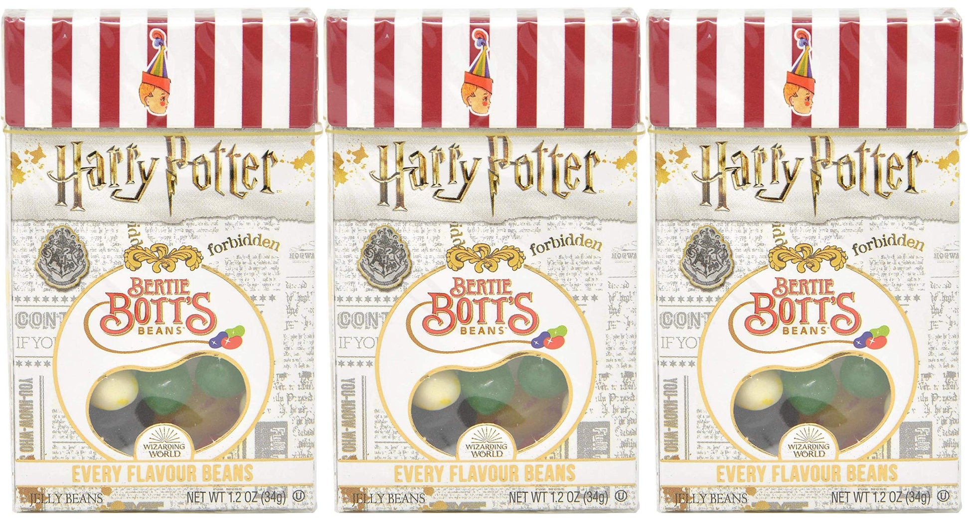 Jelly Belly Bertie Botts Every Flavour Jelly Beans, 1.2 OZ (Pack of 3), Black