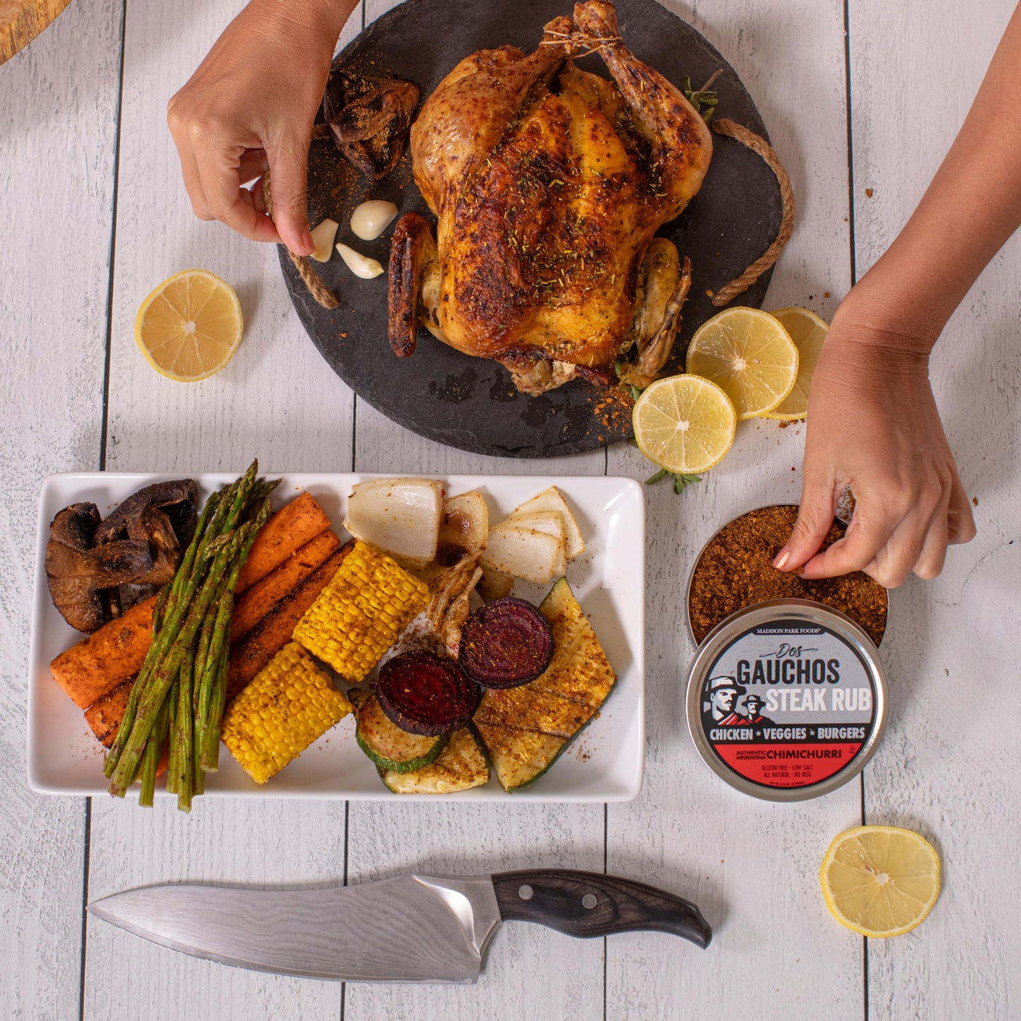 2-Dos Gauchos Steak Rub Argentine Chimichurri Seasoning - Easy Chimichurri Sauce and Authentic Marinade - Argentina Food and Gif