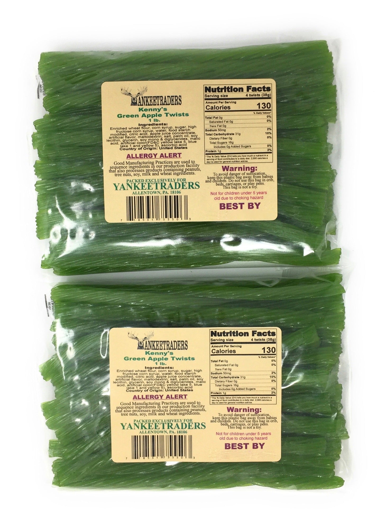 Green Apple Licorice Twists - 2 Lbs