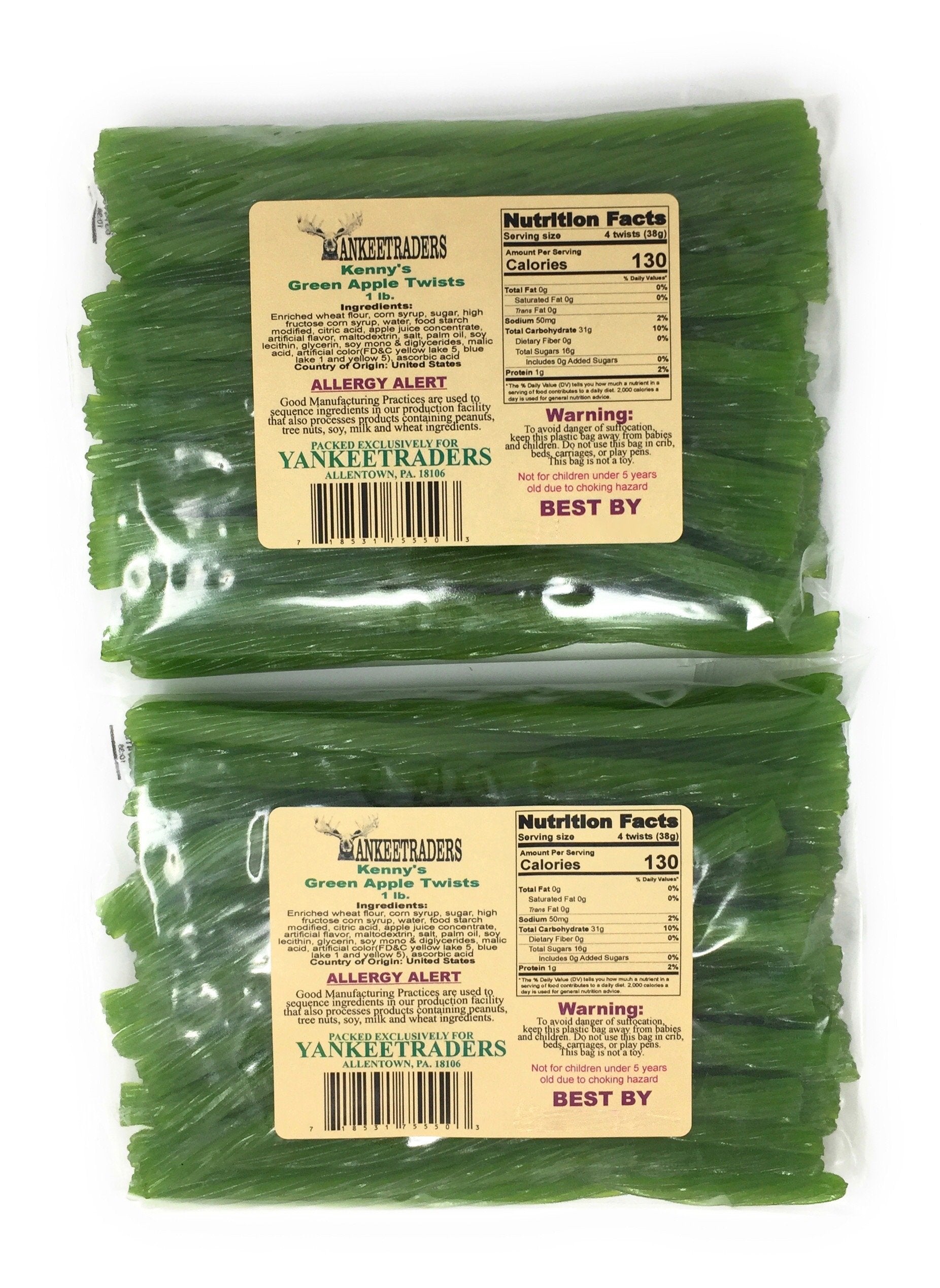 Green Apple Licorice Twists - 2 Lbs