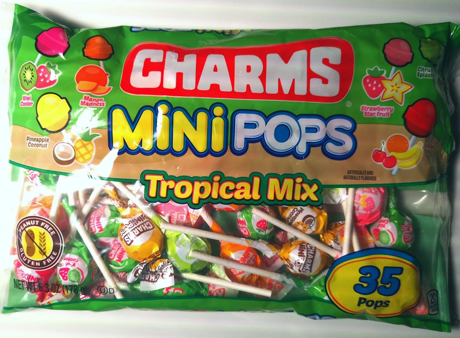 Charms Mini Pops Suckers Tropical Mix (35Ct) 6.3Oz