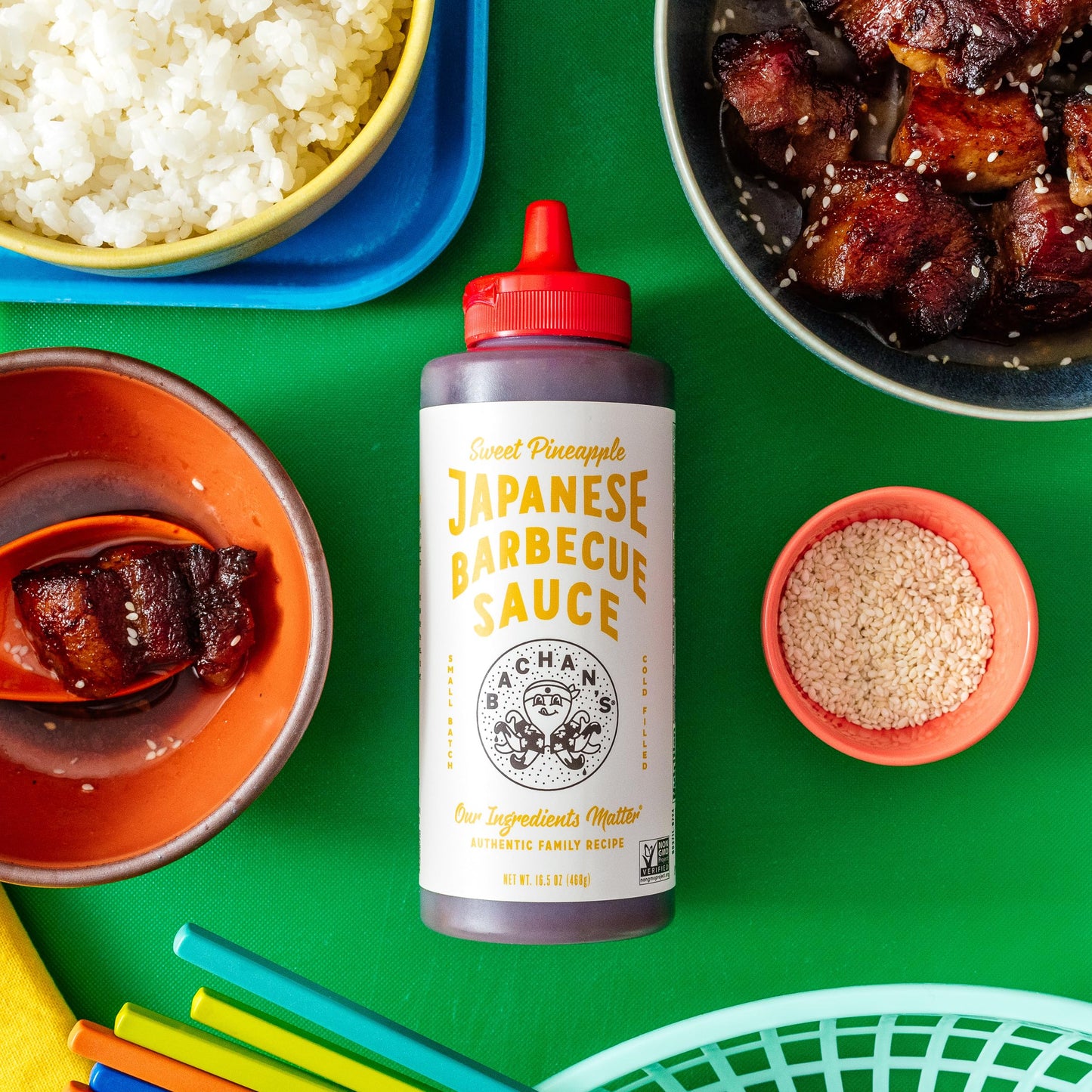 Bachan'S Japanese Barbecue Sauce 4 Pack - 1 Og, 1 Sweet Pineapple, 1 Garlic, 1 Yuzu Mini - Bbq Sauce For Wings, Chicken, Beef, P