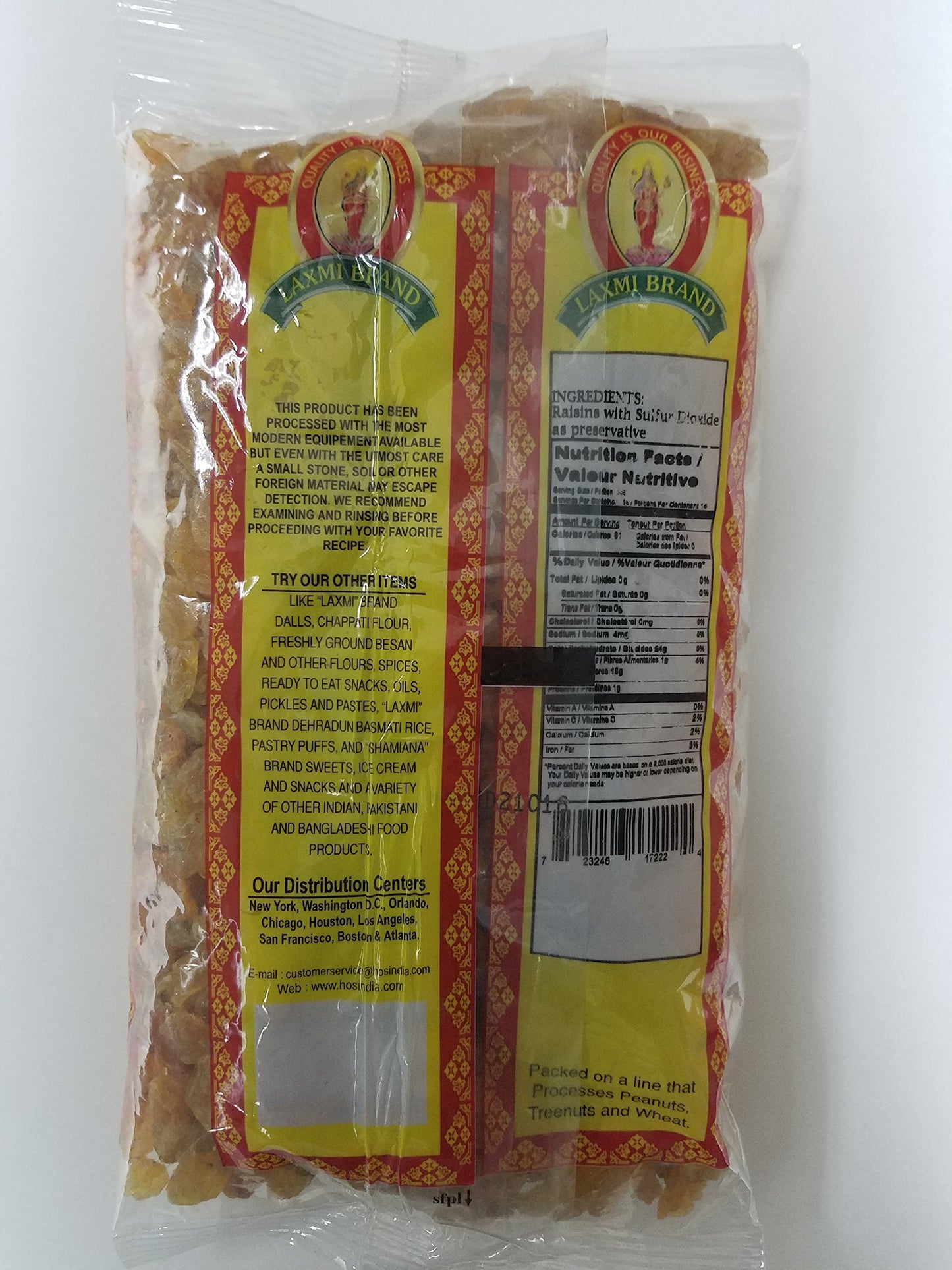 Laxmi All-Natural Sweet Gold Raisins - 400 Gms, Premium Quality Dried Fruit, Ideal for Snacking and Baking