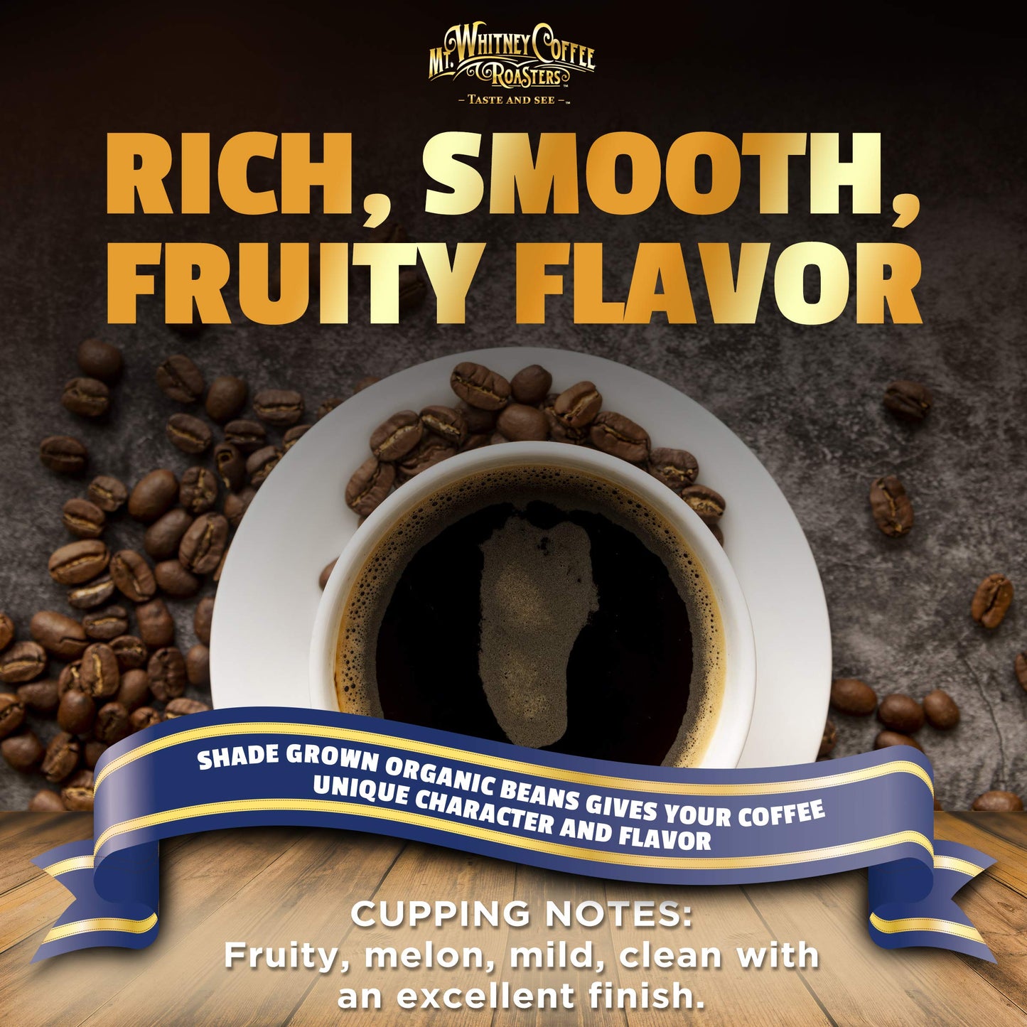 Mt. Whitney Organic Swiss Water, Low Acid, Decaf Coffee From Peru (Whole Bean, 2 Lb)