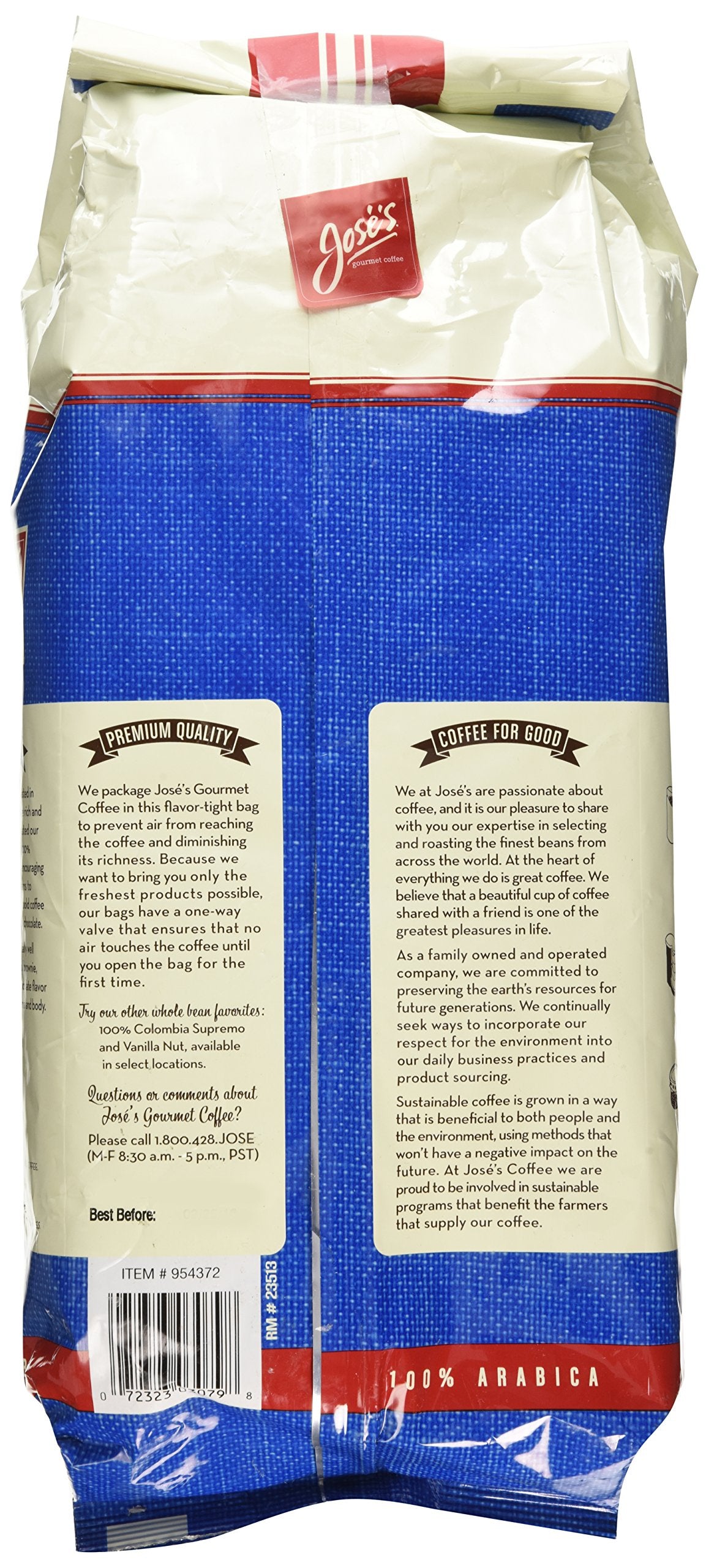 Jose'S Gourmet Coffee Organic French Roast Whole Bean Coffee 3 Lbs/ 48 Oz