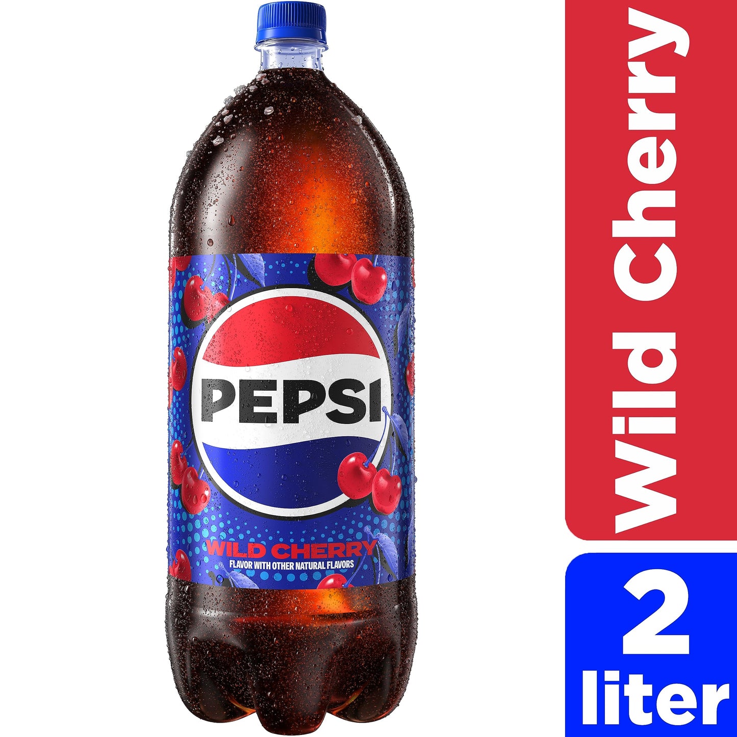 Pepsi Cola Soda Pop, Wild Cherry, 2 Liter Bottle