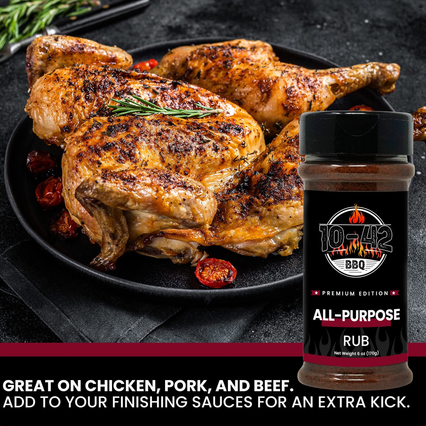 10-42 Steak Seasoning Gift Set - 3 Premium Flavors : All Purpose, Steak, Coffee Rub | Gourmet Meat Seasoning Dry Rub | Barbecue