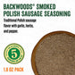 LEM Backwoods Cured Sausage Seasoning with Cure Packet, Smoked Polish, 9 Ounce