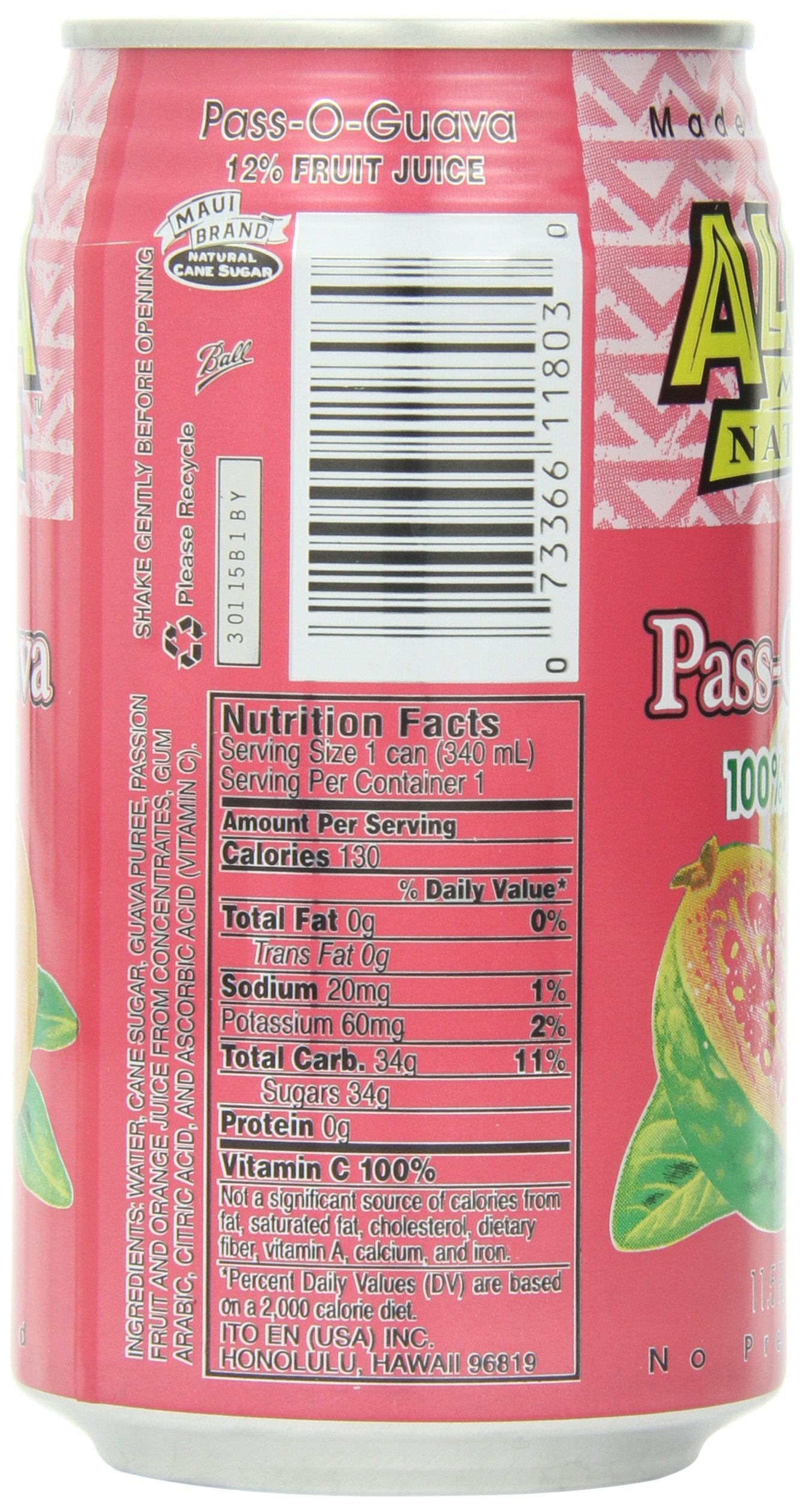 Aloha Maid Juice Pass-O-Guava, 11.5-Ounce (Pack Of 24)