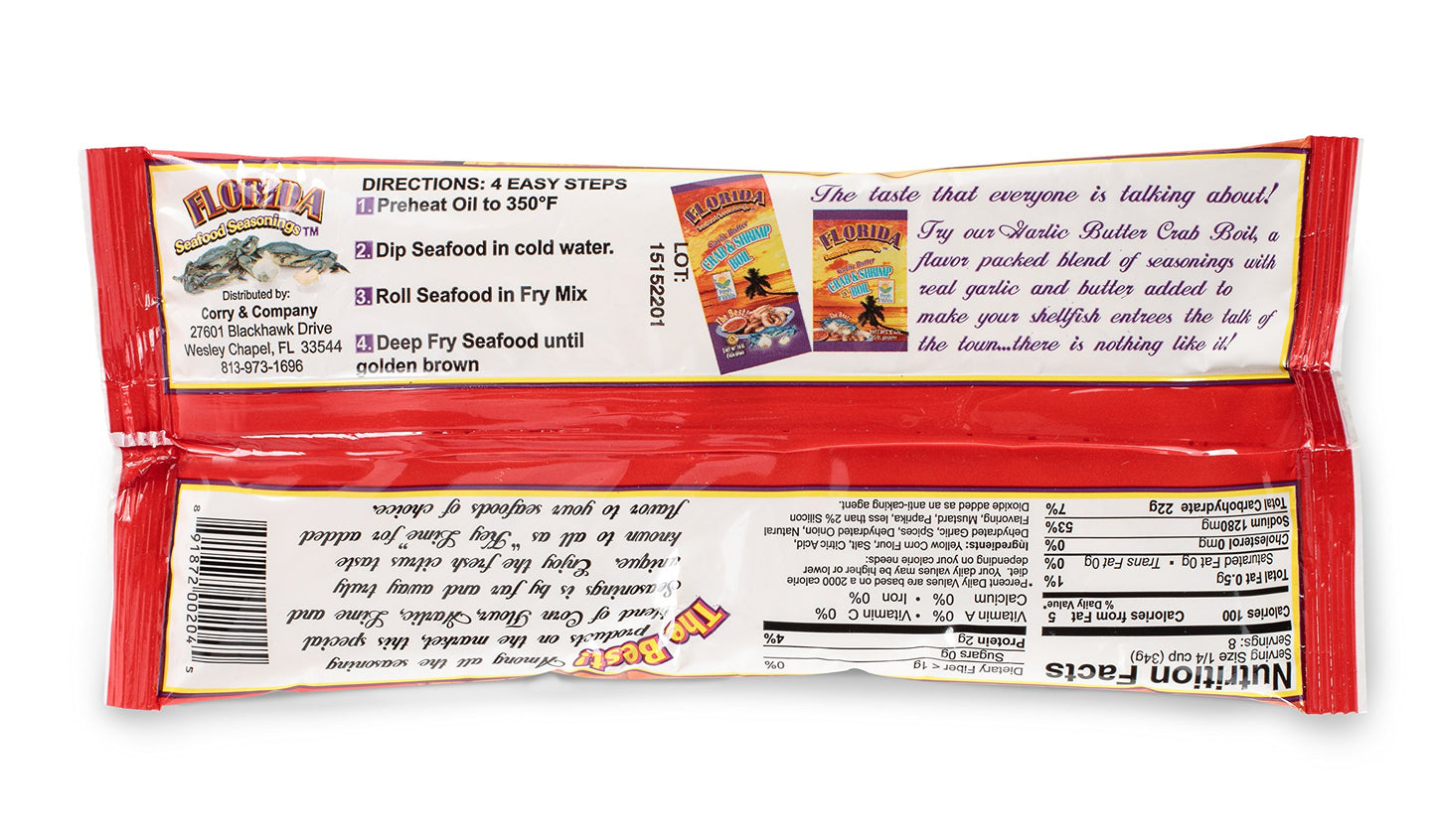 Fish Fry Seasoning by Florida Seafood Seasonings - 2 Pack x 10 oz - Key Lime Flavored Fish Batter Seasoning