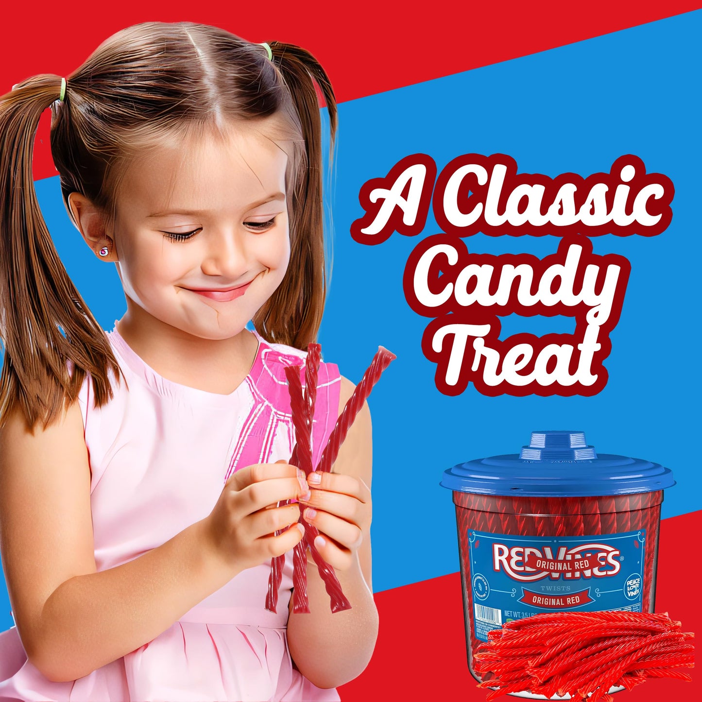 Redvines Original Red Licorice Twists, 3.5 Lb Jar, Original Red Licorice Twists, Soft And Chewy Licorice Candy Bulk, Fat Free, R