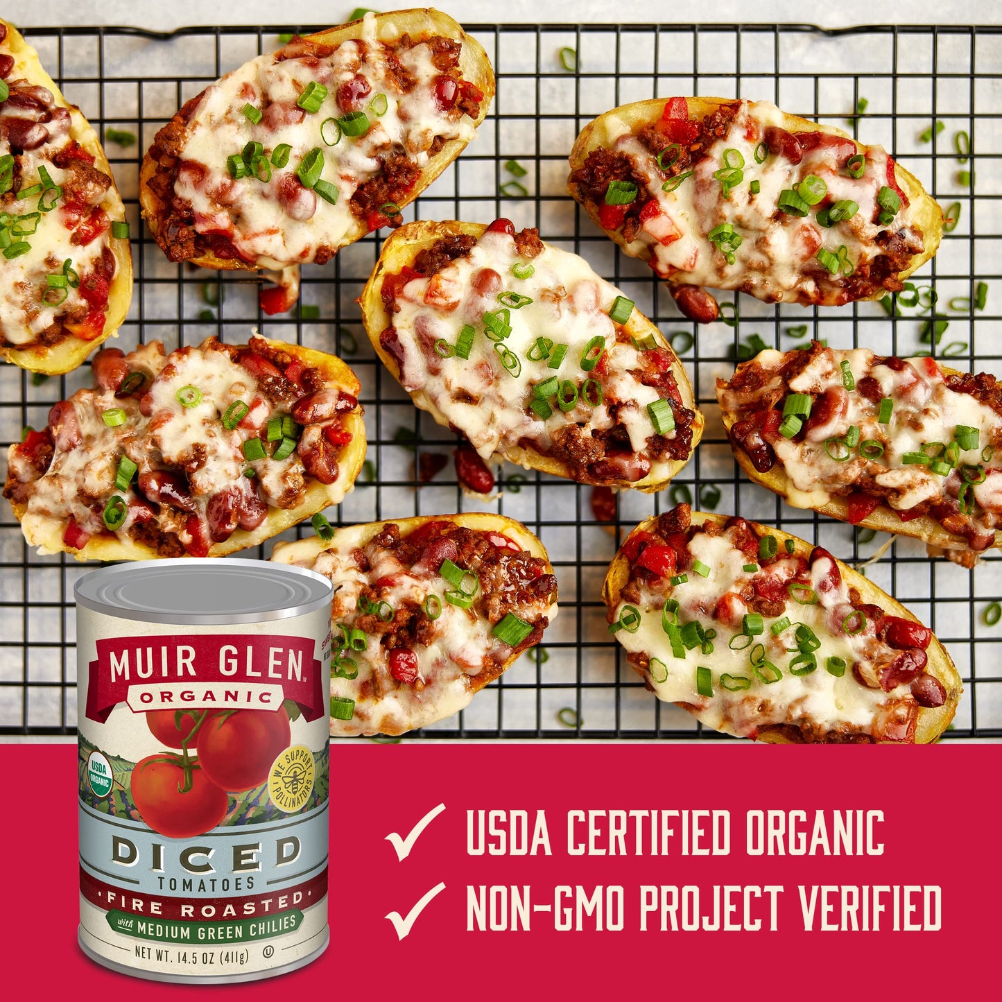Muir Glen Organic Diced Fire Roasted Canned Tomatoes, With Medium Green Chilies, 14.5 Oz.
