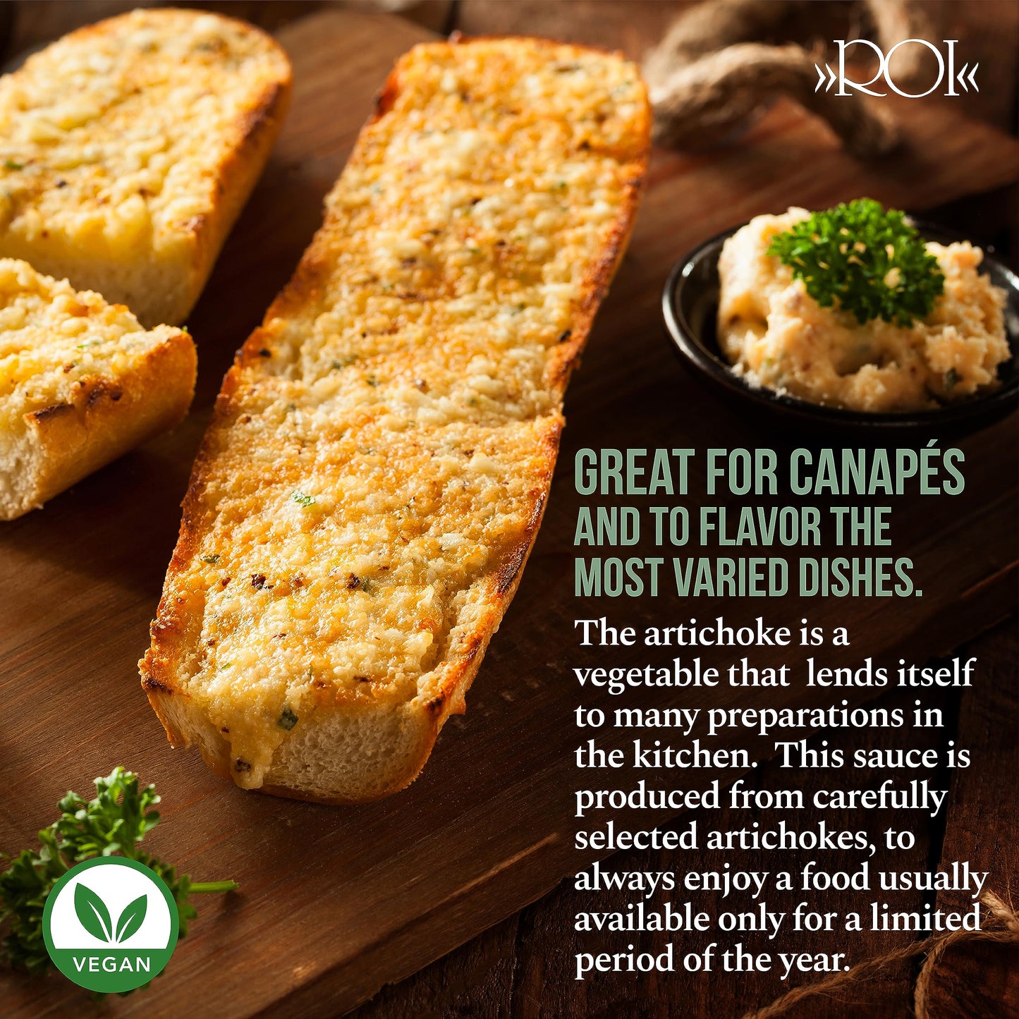 ROI Italian Artichoke Dip - Gourmet, Healthy, Vegan, Natural Artichoke Pesto for Bruschetta, Spinach Artichoke Dip, Sandwich Spr