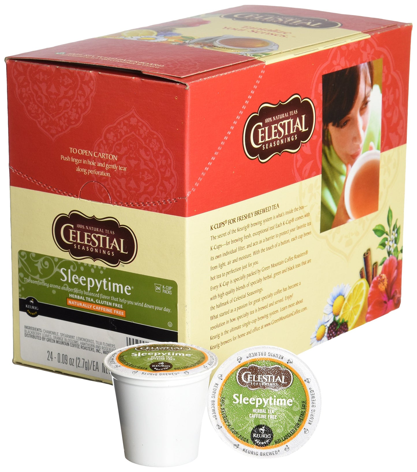 Celestial Seasonings Sleepytime Herbal Tea K Cups, 48 Count Case for Keurig malt-inspired
