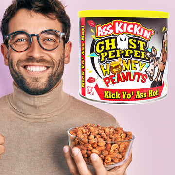 ASS KICKIN Ghost Pepper Spicy Hot Peanuts - 12oz Gourmet Snack - Model AK869
