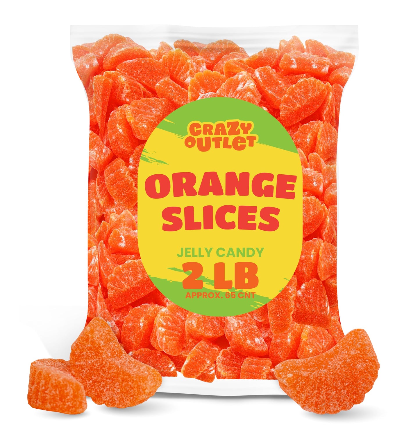Orange Slices - 2 Pound Bulk Pack (About 65 Count) - Jelly Candy - Old-Fashioned Sweets