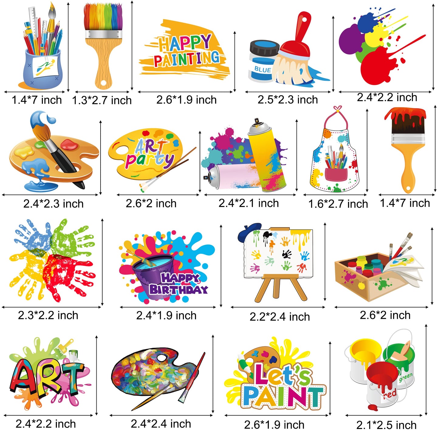 36Pcs Art Paint Party Cupcake Toppers Paint Brush Cupcake Picks Art Party Cake Decoration For Art Painting Theme Birthday Party