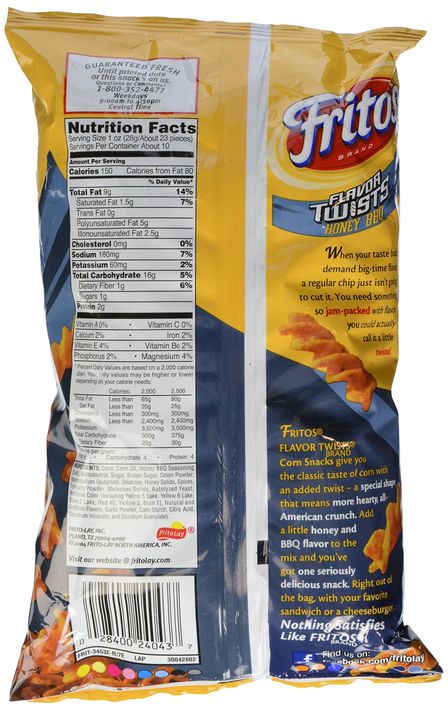 Fritos Honey Bbq Twists, 9.75 Ounce