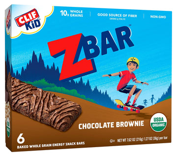 Clif Bar Kid Z-Bar Organic, Chocolate Brownie 6 Bars 7.62 Oz/216G, 1.27 Oz/36G Per Bar