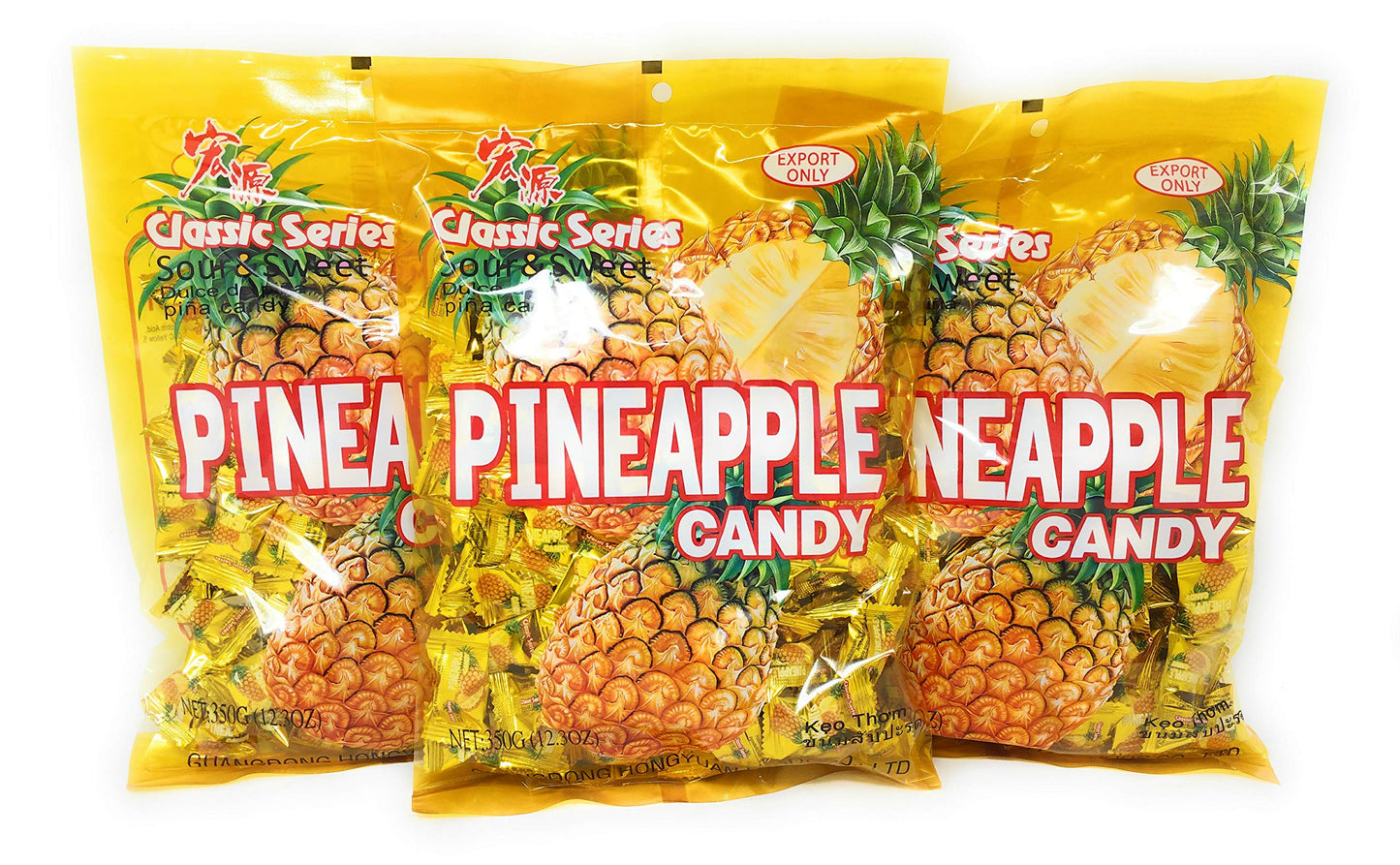 Classic Series Pineapple Candy 350G, 3 Pack