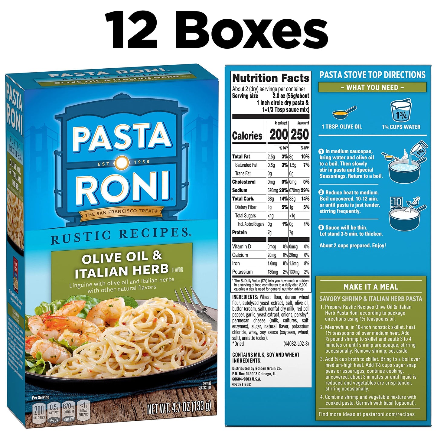 Pasta Roni Butter & Garlic, 4.7-Ounce Boxes (Pack of 12)