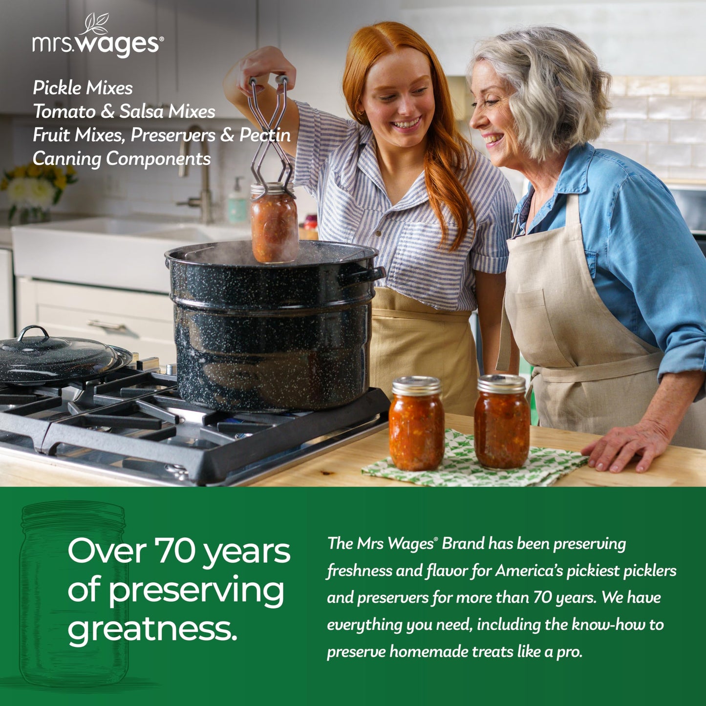 Mrs. Wages Pickling and Canning Salt, Easy-To-Use, Clear Canning Brine, No Artificial Flavor or Color, 3 lb Resealable Pouch (Va