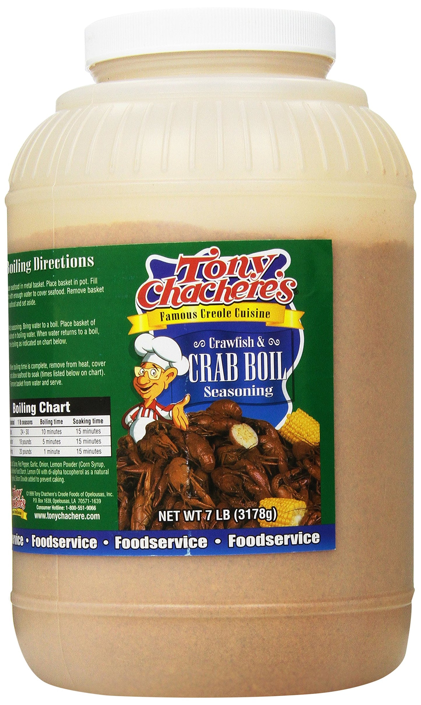 Tony Chachere Seafood Seasonings, Crawfish and Crab Boil, 7 Pound