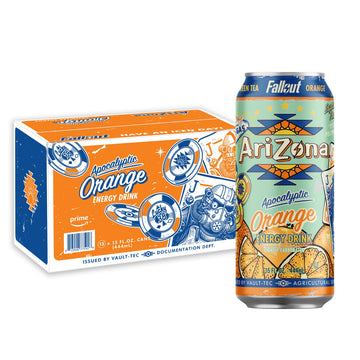 Arizona X Fallout Orange Green Tea Energy Drink  15 Fl Oz (Pack Of 12) - 190Mg Energy Blend Per Can