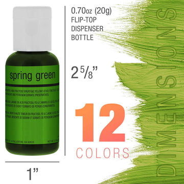 U.S. Cake Supply Airbrush Cake Color Set - The 12 Most Popular Colors In 0.64 Fl. Oz. (19Ml) Bottles Made In The Usa