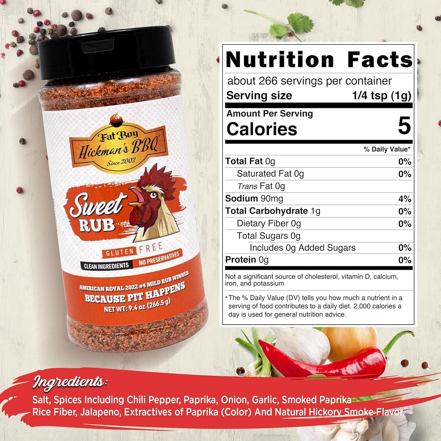Sweet Natural Gluten Free BBQ Rub 9.4 oz