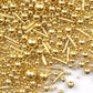 Gold Sprinkles for Cake Decorating, 4.6Oz Rod and Pearl Sprinkles Mix for Baking, Cupcake, Cookie, Ice Cream, Donuts and Cake De