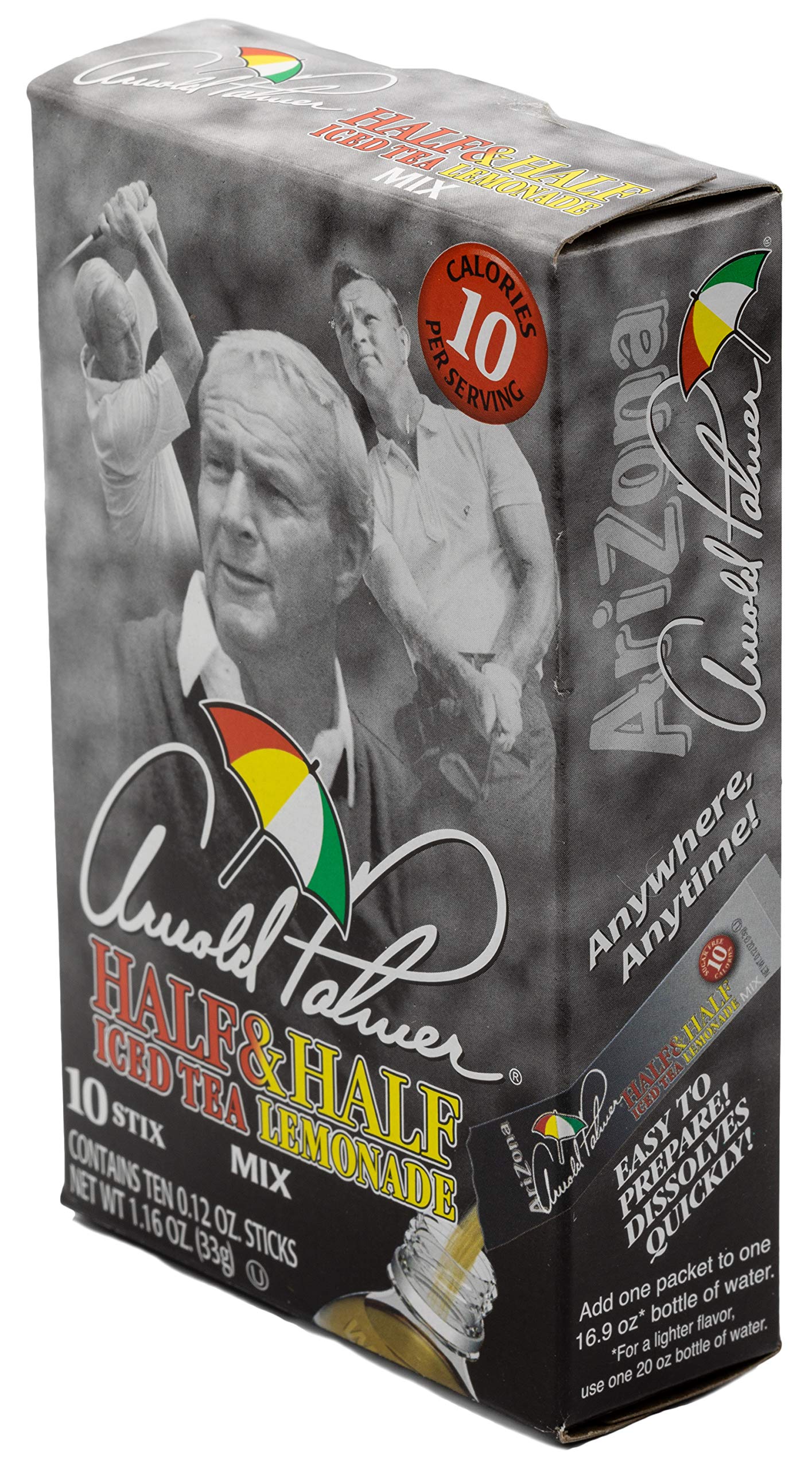 Arizona tea, Arnold Palmer Mix Stix, Half Iced Tea & Half Lemonade, 10 stix, 1.2 Oz (Pack of 12)