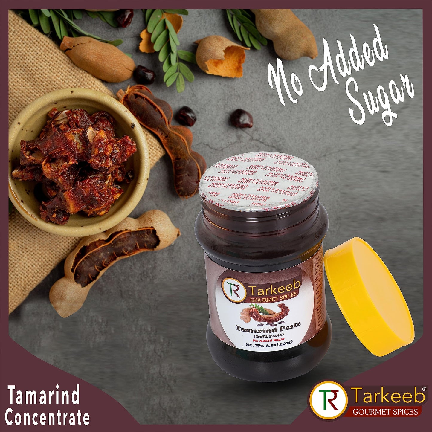 Tarkeeb Tamarind Paste (Imli) -Tamarind Concentrate 8.81 Oz (250G) | No Added Sugar | All Natural | Vegan | Gluten Free | No Col
