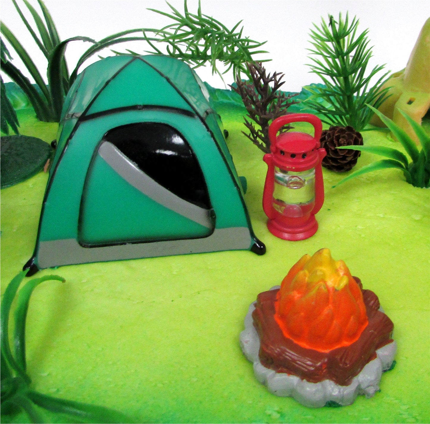 Nature Scene CAMPING 20 Piece Birthday CAKE Topper Set, Featuring Camping Items and Decorative Themed Accessories