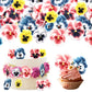 60 PCS Edible Flowers Cupcake Toppers Pansies Spring Edible Flowers Cake Decorations Bridal Shower Wafer Paper Flowers Cupcake P