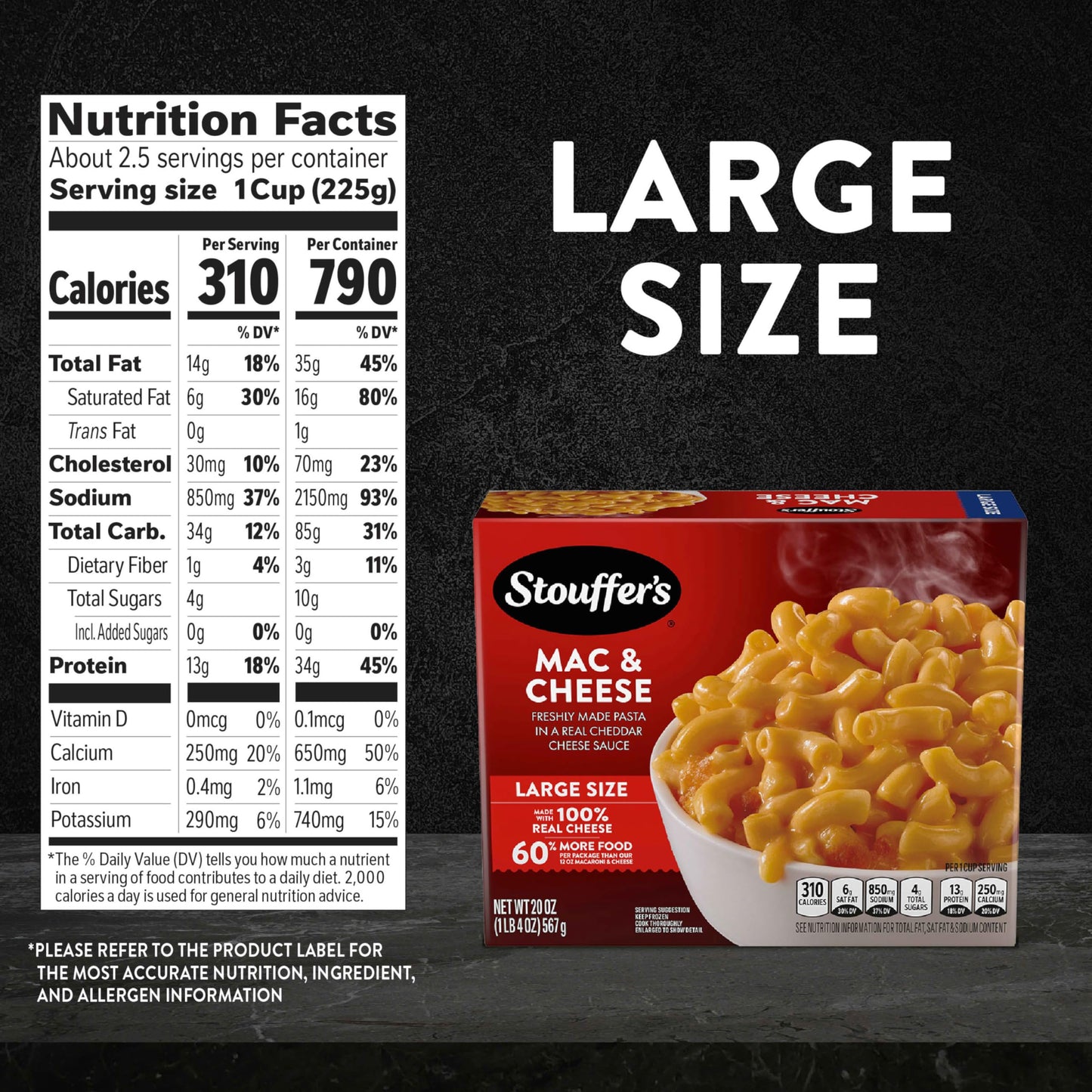 Stouffers Large Size Macaroni Cheese Frozen Meal