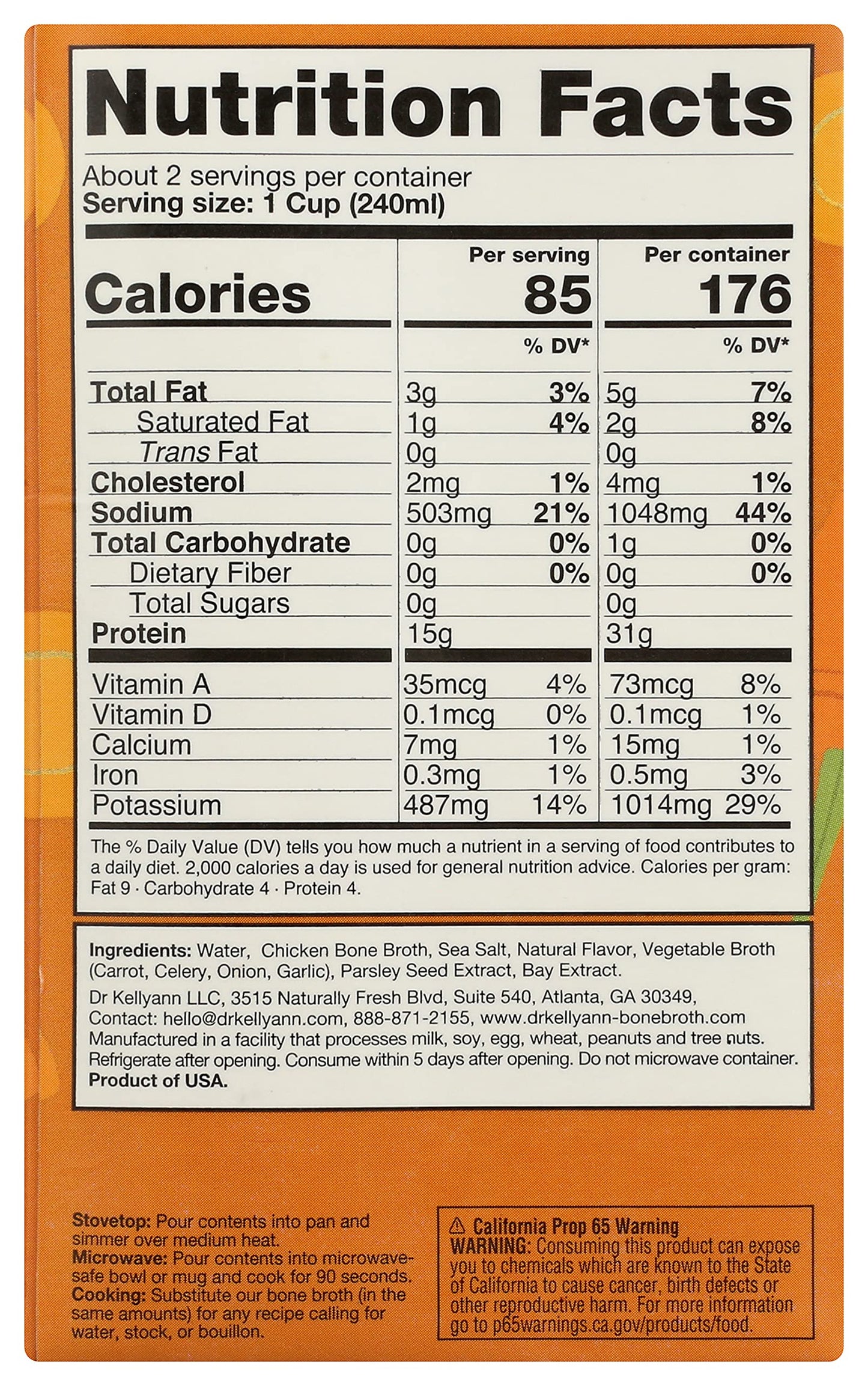 Dr Kellyann Broth Bone Rstd Chicken 16.9 FO