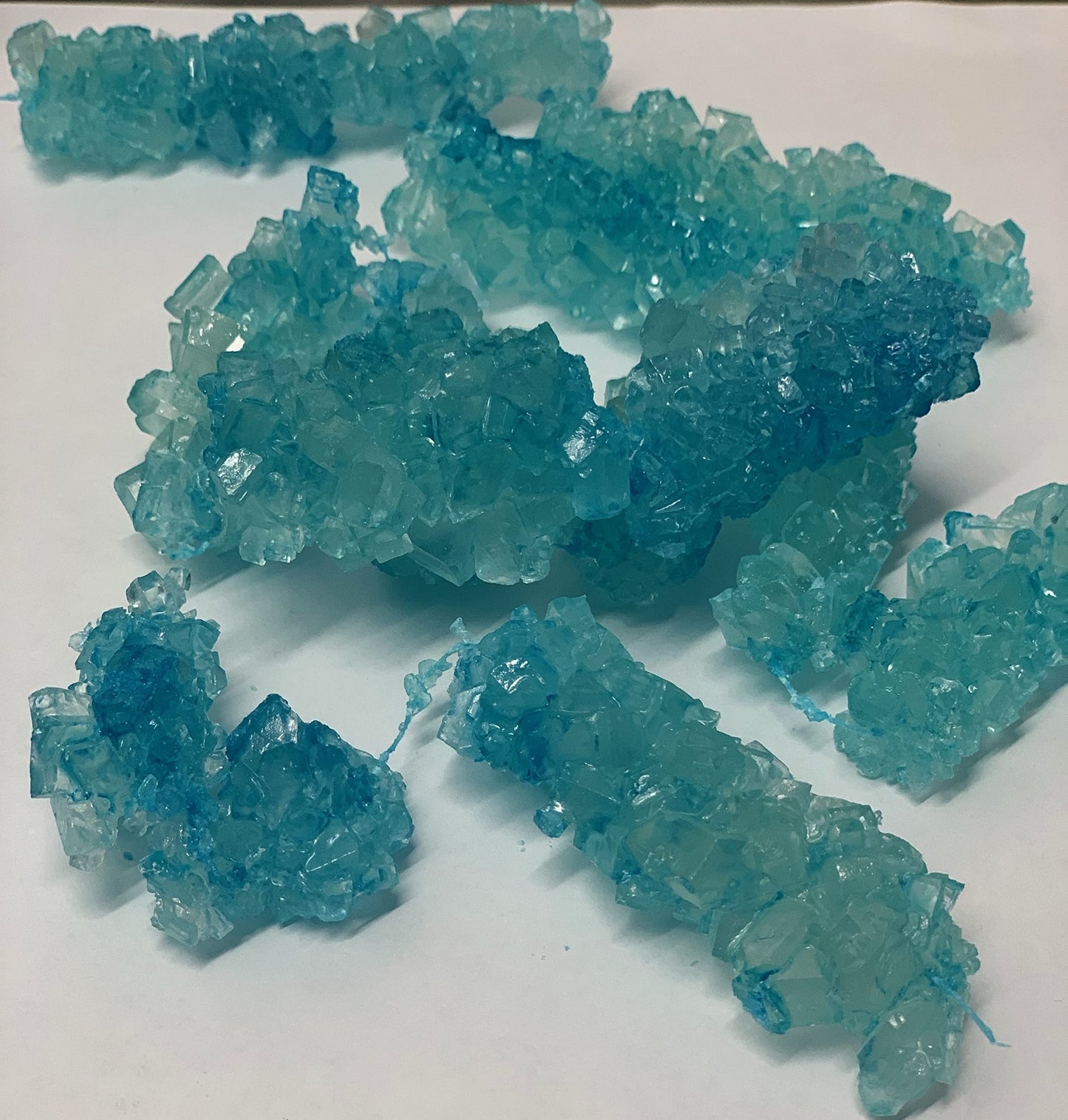 SweetGlob Old Fashioned Rock Candy Crystals on Strings (Cotton Candy Light Blue, 2 Pound)