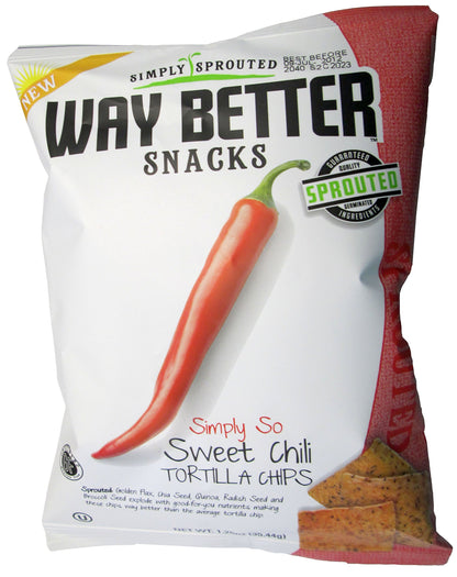 Way Better Snacks Sweet Chili Corn Tortilla Chips, 1.25 Ounce (pack Of 24)