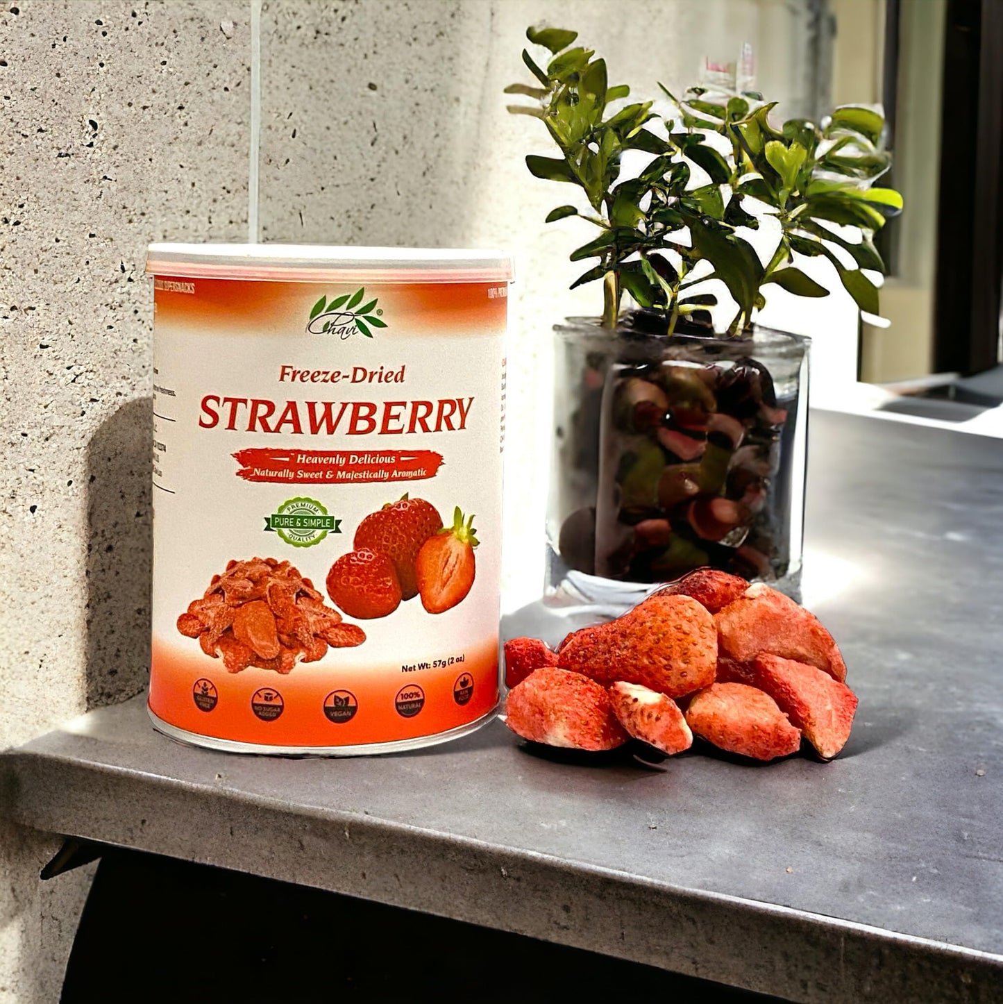 Chavi Freeze-Dried Strawberry | Healthy 1 Ingredient Superfood - No Added Sugars Or Preservatives - Non-Gmo, Vegan, Gluten-Free