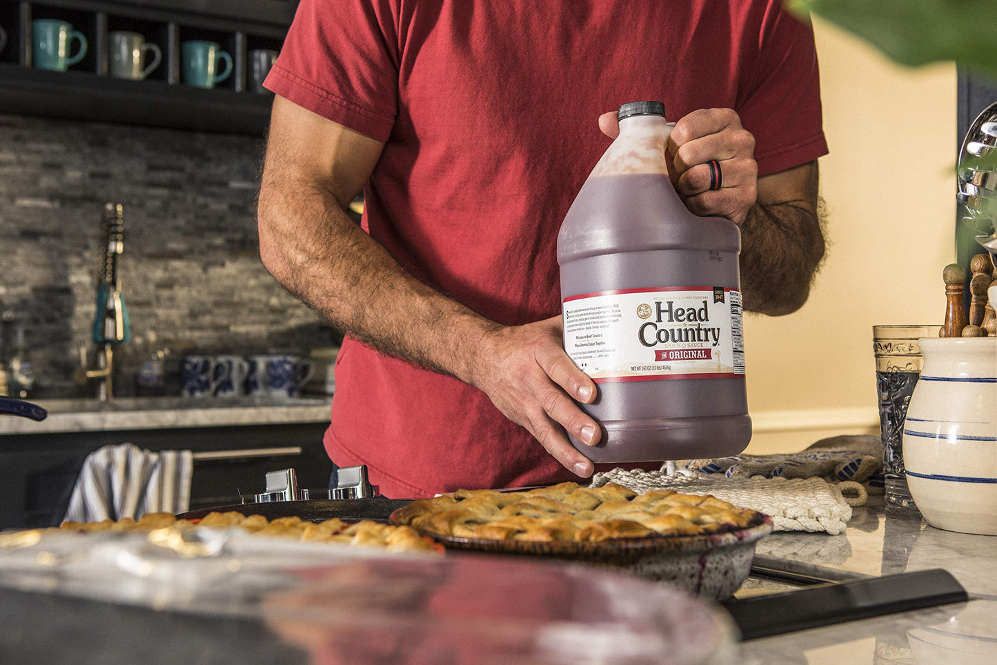 Head Country Bar-B-Q Sauce, Original - Soy Free, Gluten Free Barbecue Sauce With No Added Preservatives - Sweet & Savory Championship Bbq Sauce For Chicken, Pork, Ribs & Burgers - 160 Ounce, Pack Of 4